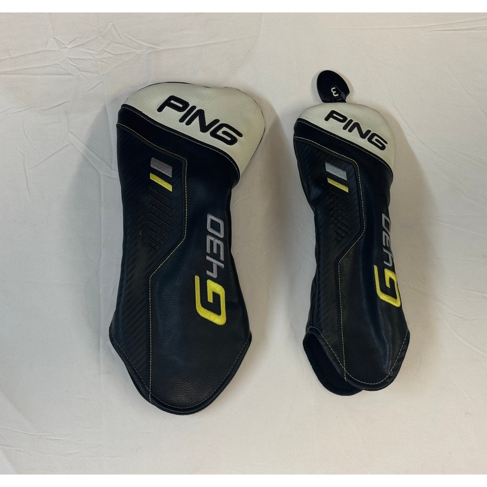 Ping G430 Golf Headcover Set Driver and 3 Wood Fairway Black White Yellow